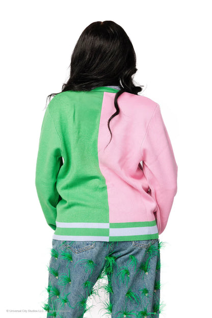 Licensed Colorblock Glinda & Elphaba Button Up Cardigan