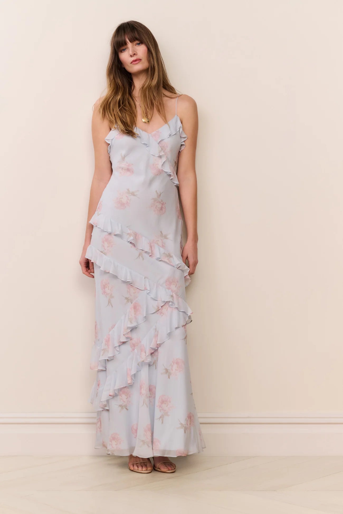 Rialto Floral Chiffon Maxi Dress - Blue Roan