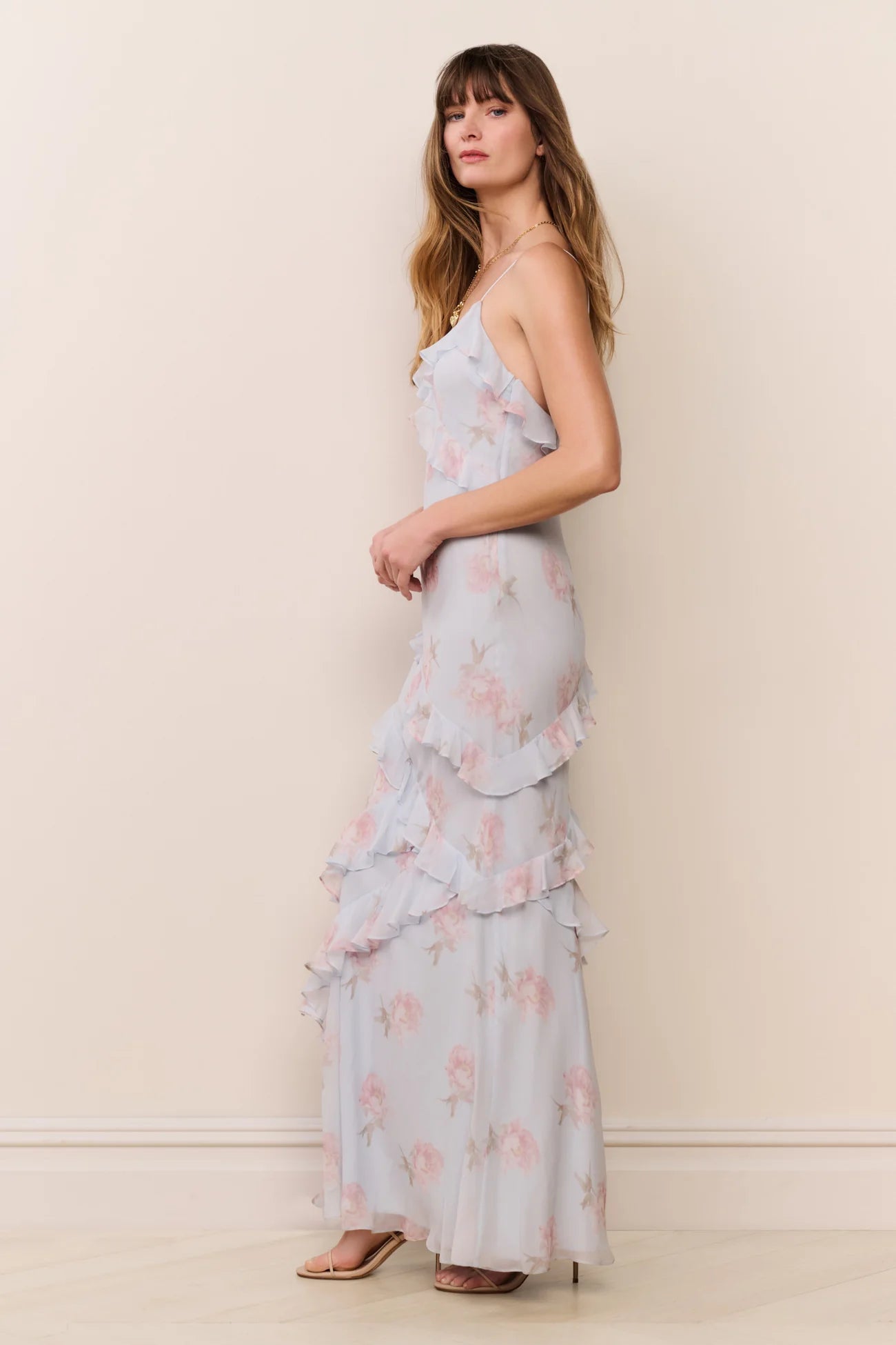 Rialto Floral Chiffon Maxi Dress - Blue Roan
