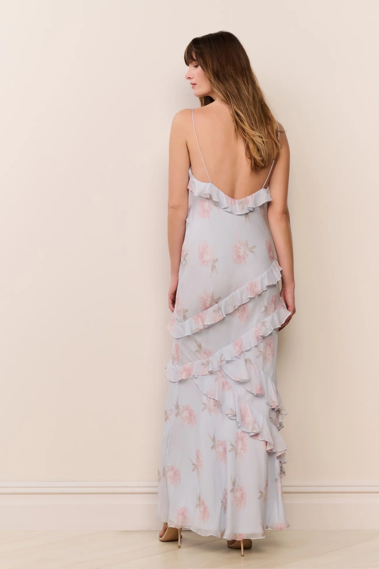 Rialto Floral Chiffon Maxi Dress - Blue Roan