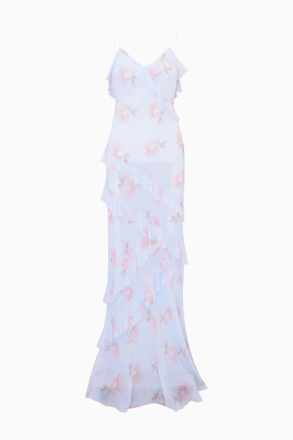 Rialto Floral Chiffon Maxi Dress - Blue Roan