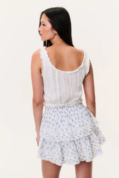 Indigo Cloud Ruffle Mini Skirt - Indigo Cloud