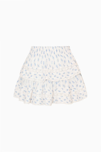 Indigo Cloud Ruffle Mini Skirt - Indigo Cloud