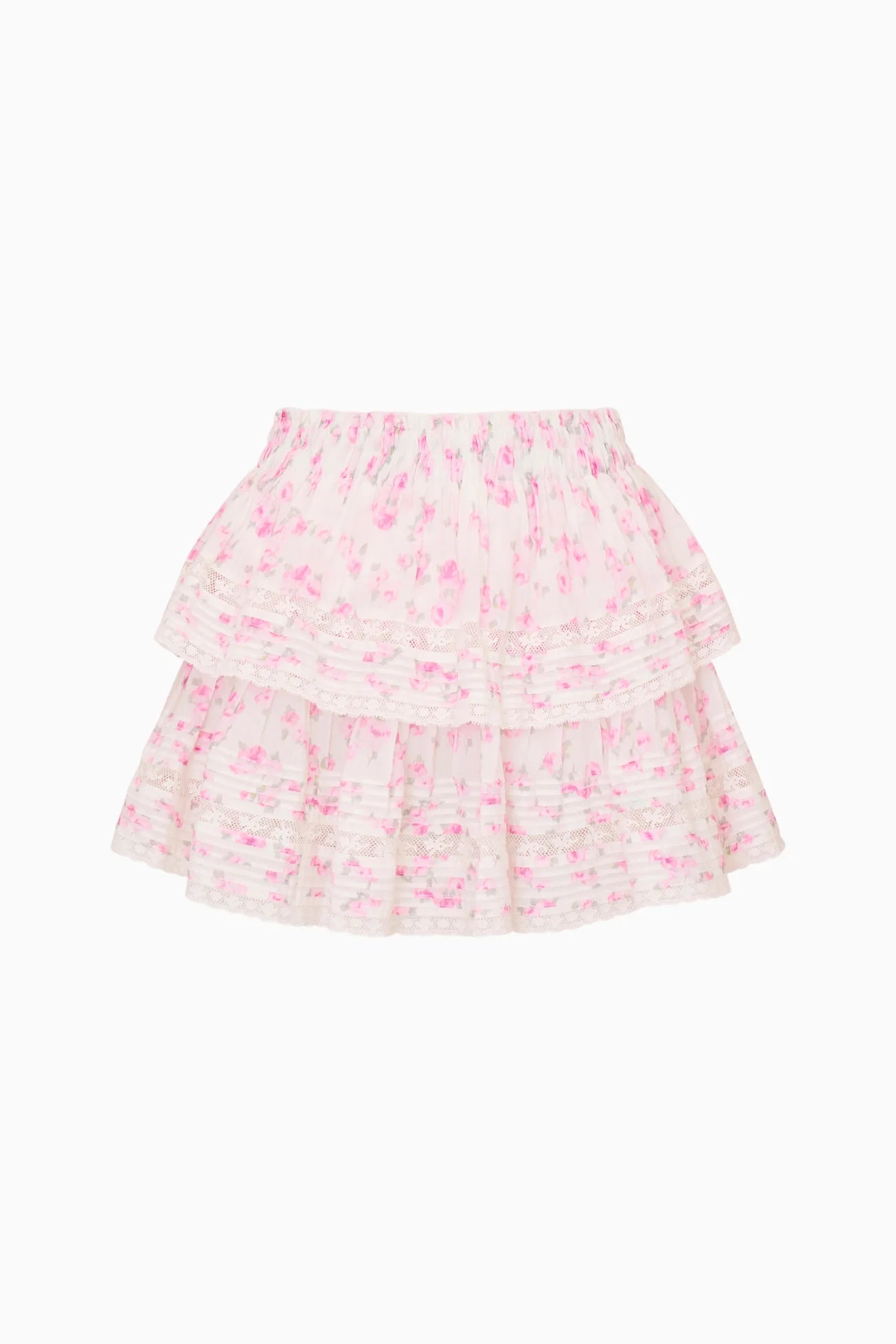 Blooming Floral Ruffle Mini Skirt - Rustic Orchid