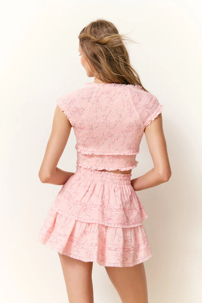 Ruffle Mini Luna Rosa Fleur Skirt - Apple Blossom