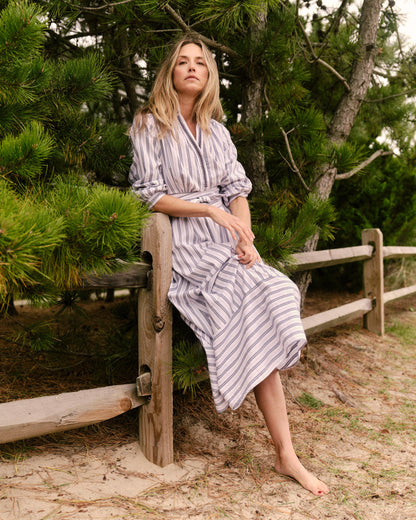 Seraphina Dress - Coastal Indigo Stripe