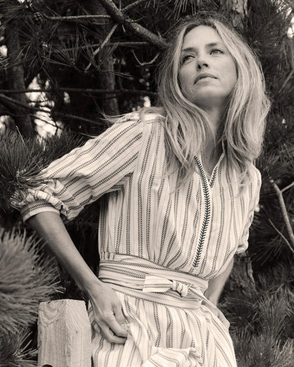 Seraphina Dress - Coastal Indigo Stripe