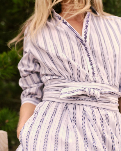 Seraphina Dress - Coastal Indigo Stripe