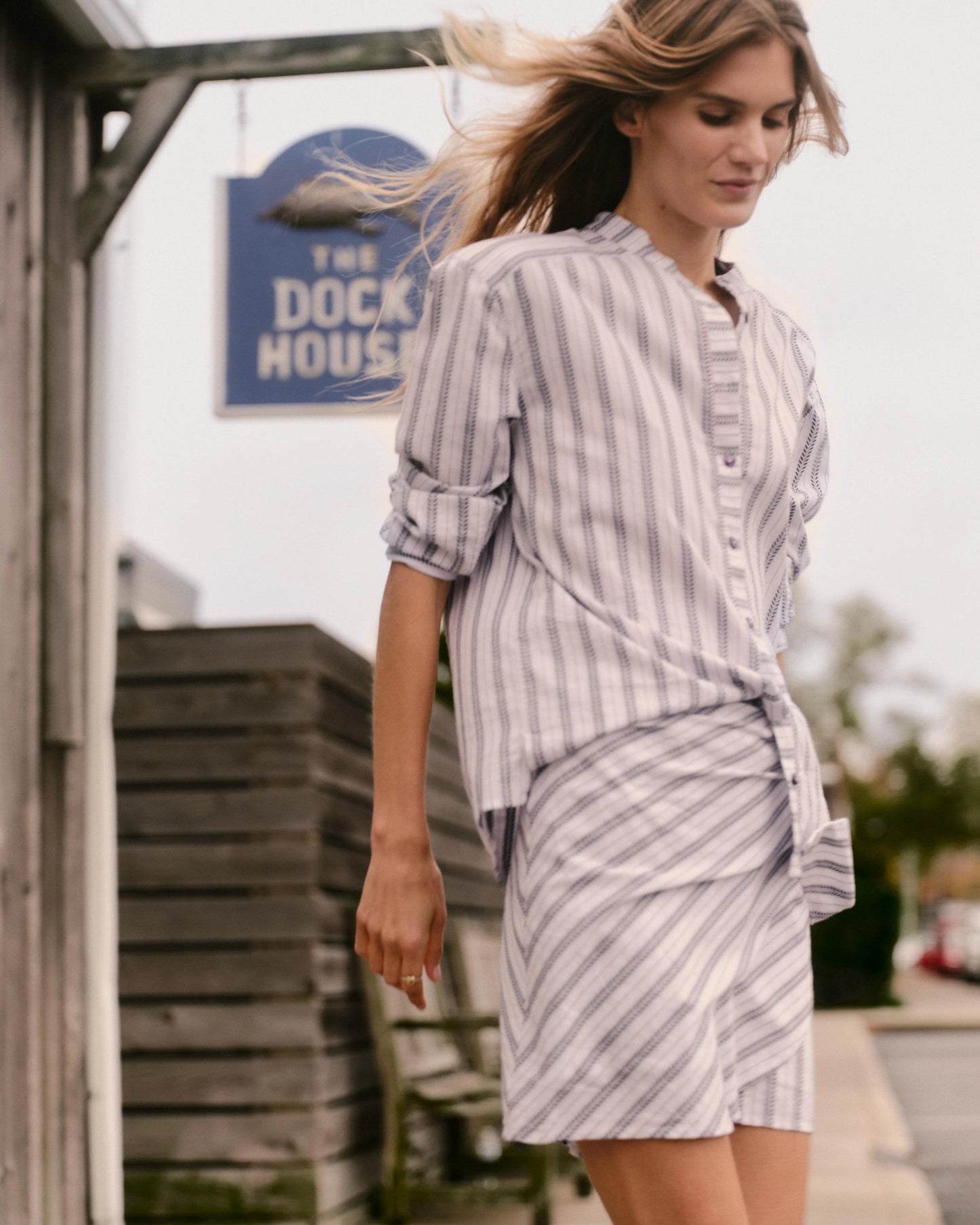 Rosalie Shirt - Coastal Indigo Stripe