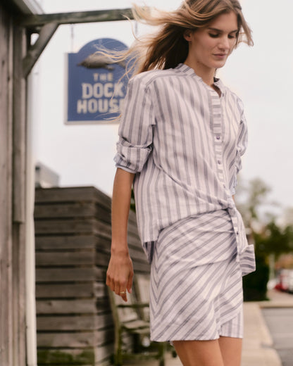 Rosalie Shirt - Coastal Indigo Stripe