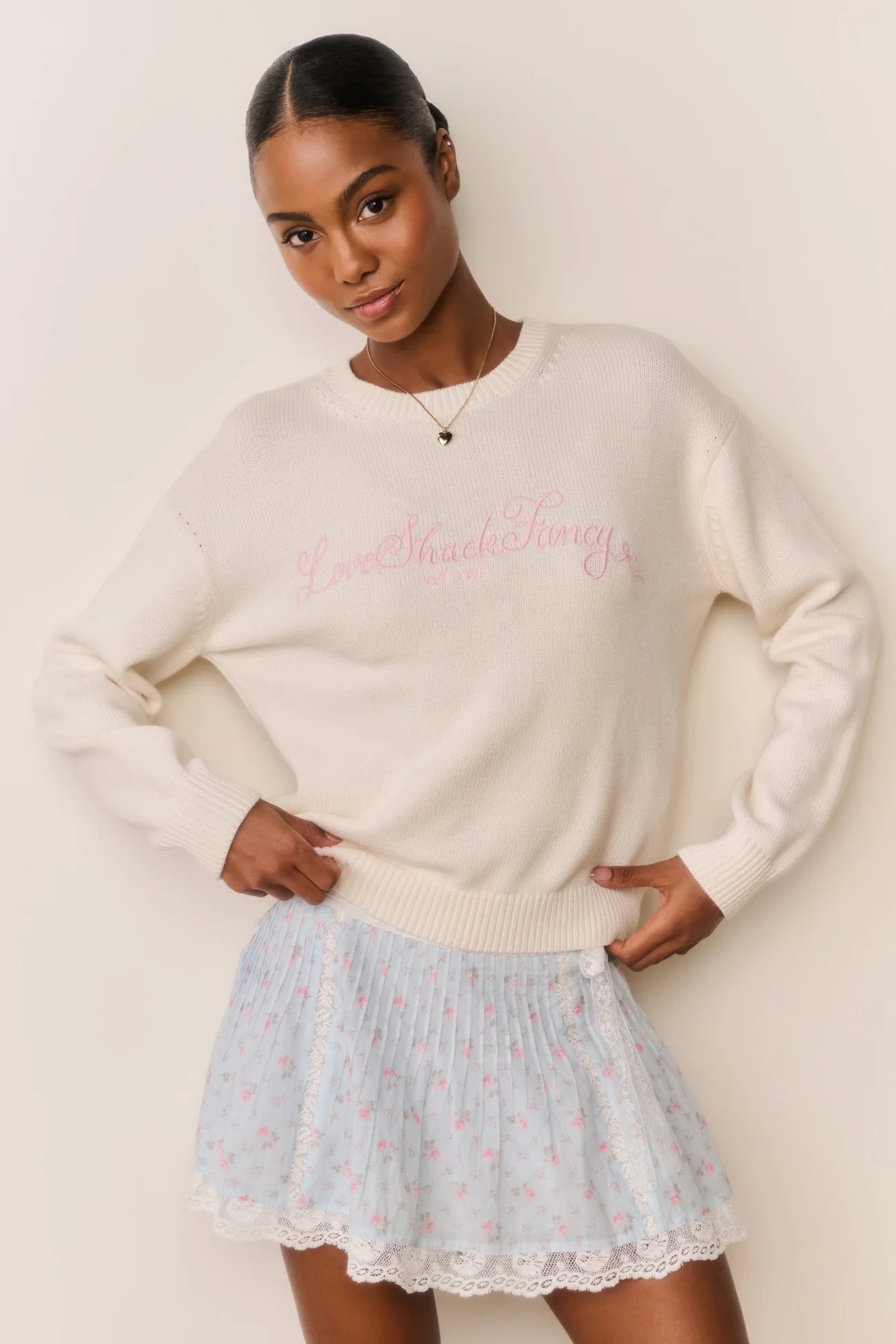 Selman Embroidered Cotton Pullover - Cold Foam