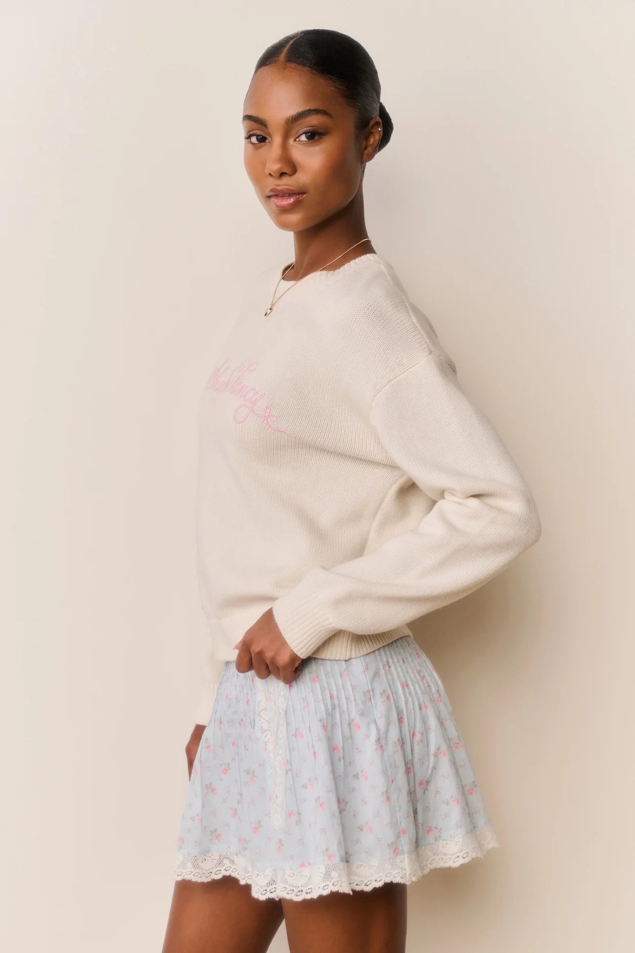 Selman Embroidered Cotton Pullover - Cold Foam