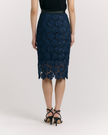 SP26 Mulberry Midi Skirt-Midnight Blue