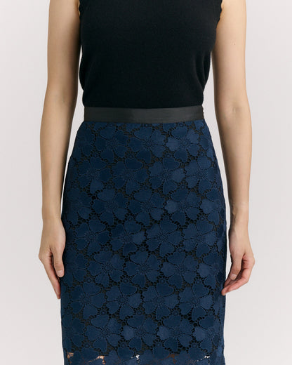 SP26 Mulberry Midi Skirt-Midnight Blue