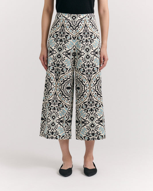 SP26 Salida Culotte Pants-Flor Medallion Tidal Pool