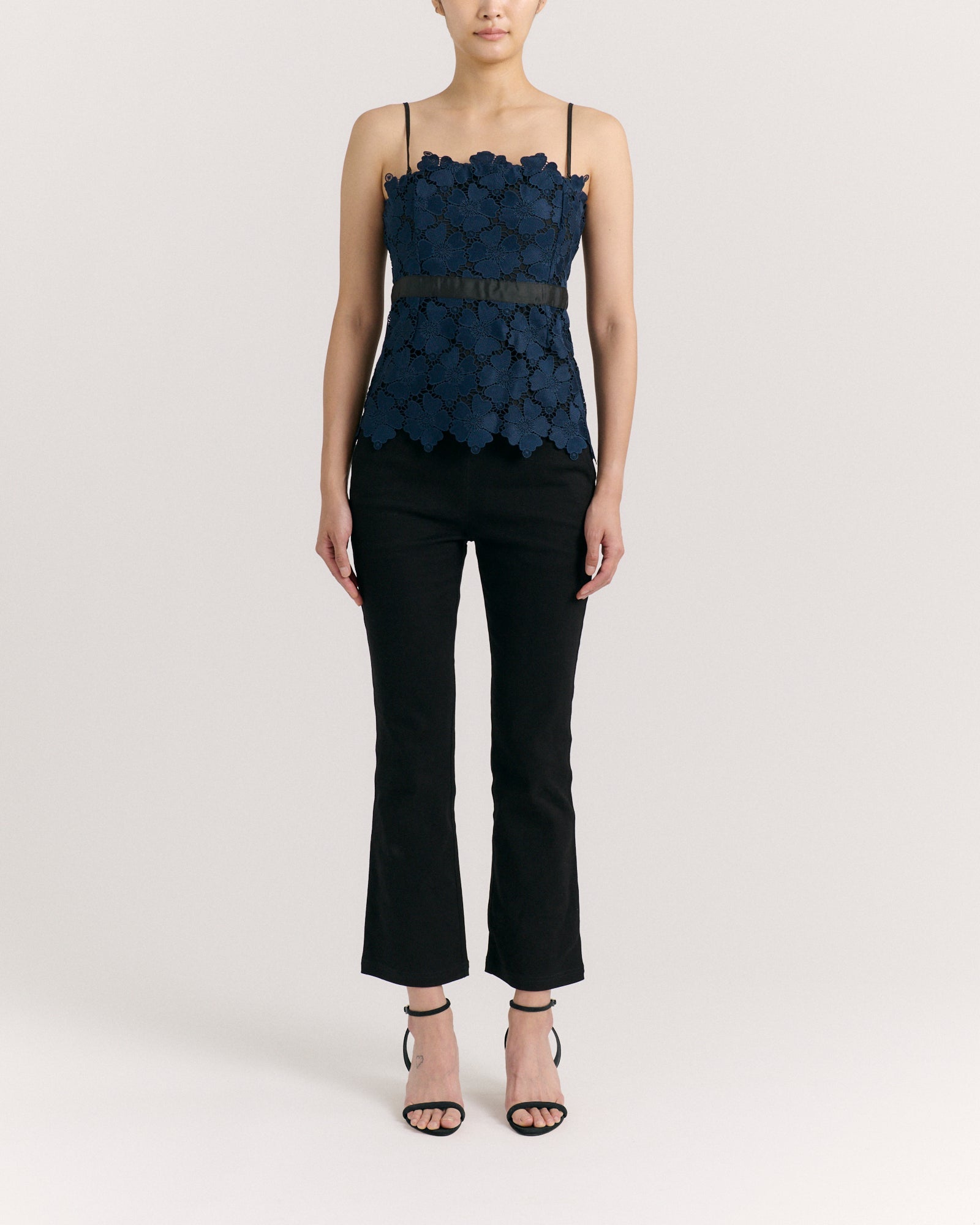 SP26 Romita Peplum Top-Midnight Blue