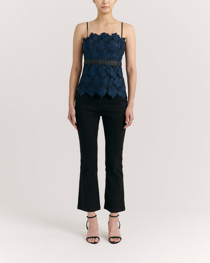 SP26 Romita Peplum Top-Midnight Blue