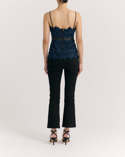 SP26 Romita Peplum Top-Midnight Blue