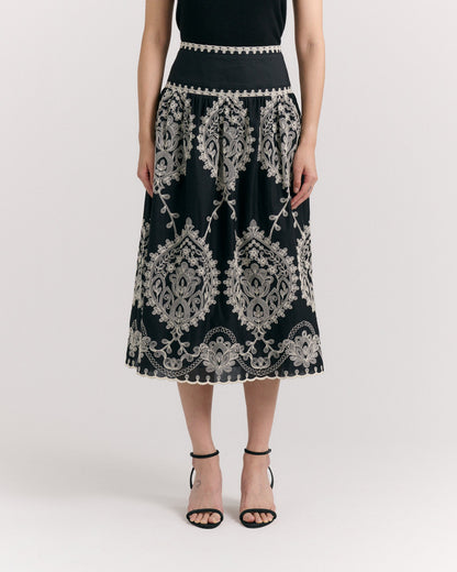 SP26 Georgia Midi Skirt-Noir