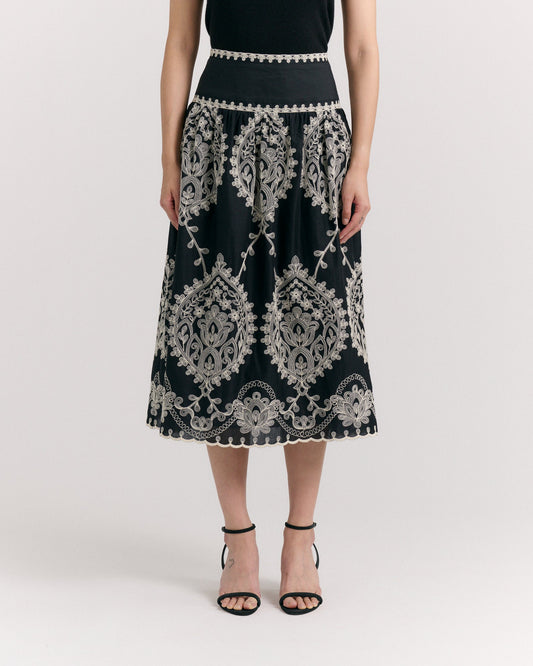 SP26 Georgia Midi Skirt-Noir