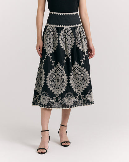 SP26 Georgia Midi Skirt-Noir