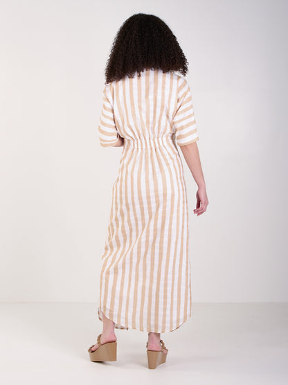 Georgia Dress - Sand Stripe