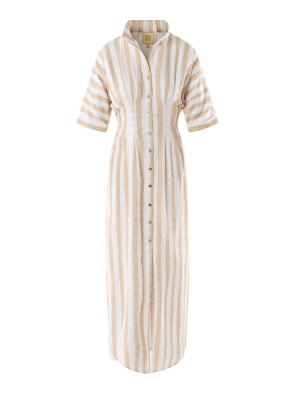 Georgia Dress - Sand Stripe