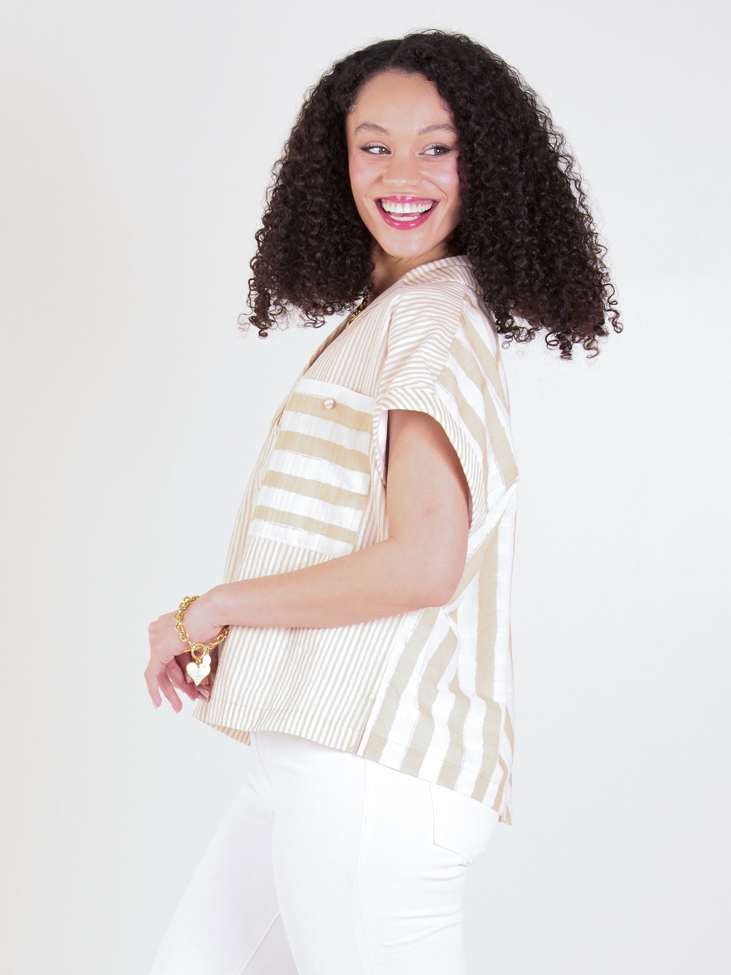 Luna Top - Sand Stripe