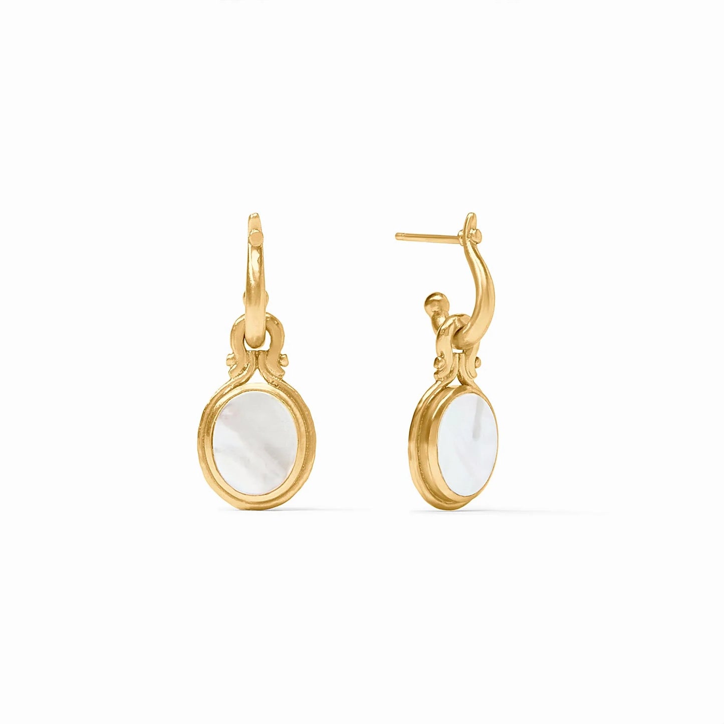 Saratoga Pearl Hoop & Charm Earring - Mother Of Pearl