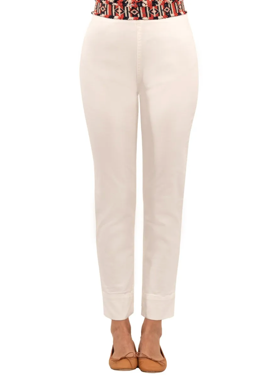 GripeLess Denim Pull On Pant - White