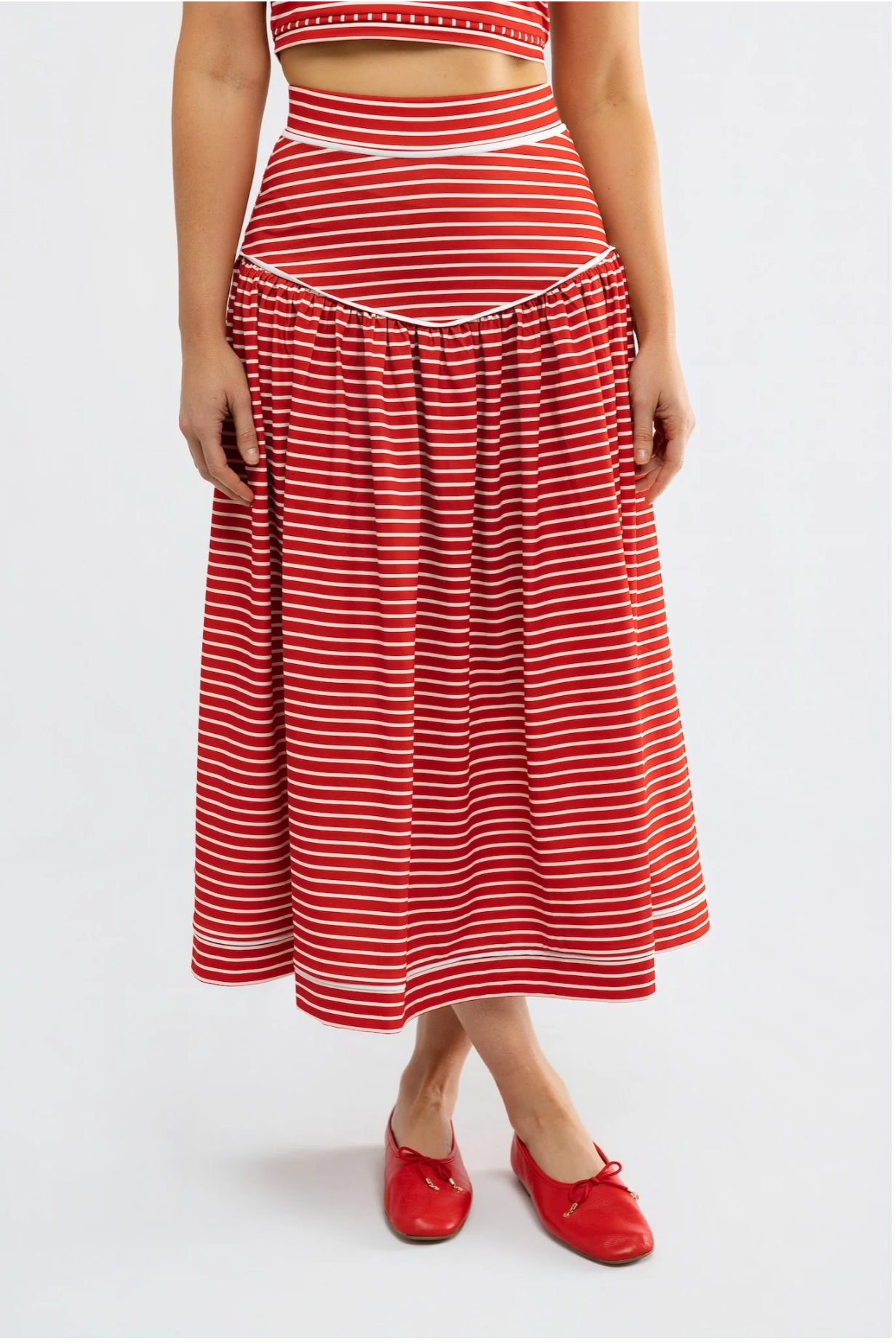Theodora Skirt - Strawberry Stripe