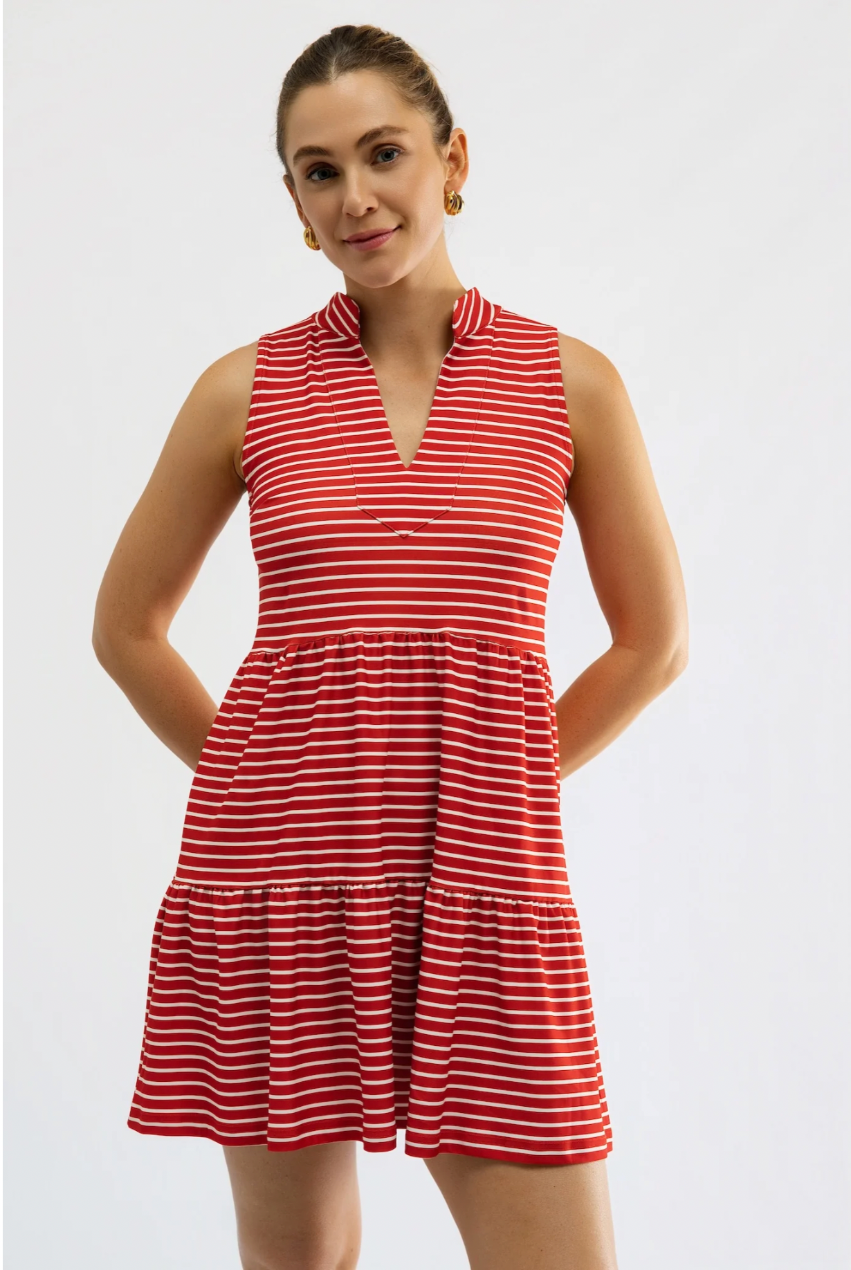 Tatum Dress - Strawberry Stripe