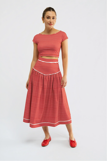 Mina Top - Strawberry Stripe