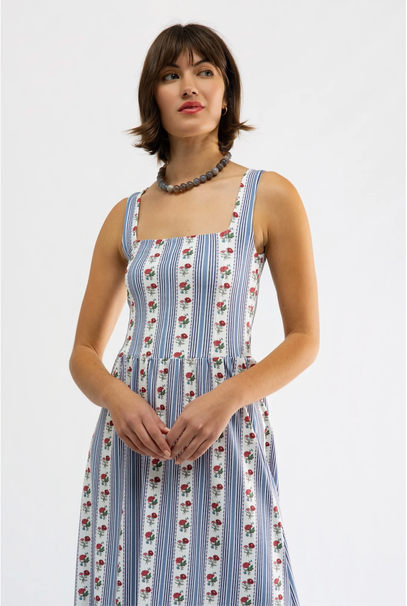 Bernadette Dress - Field Flower Stripe