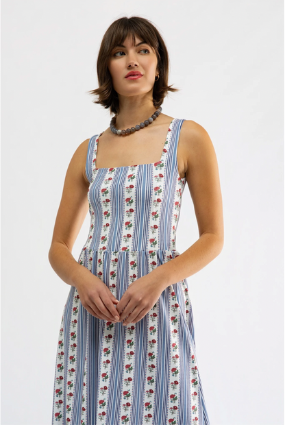 Bernadette Dress - Field Flower Stripe