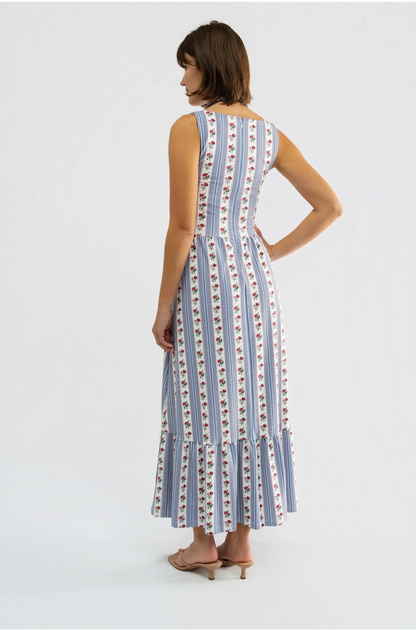 Bernadette Dress - Field Flower Stripe