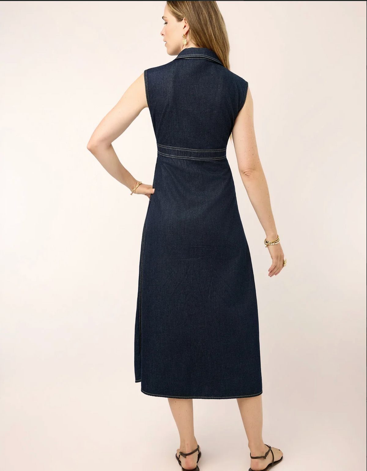 Lainey Denim Dress Dark Bayou Rinse Wash