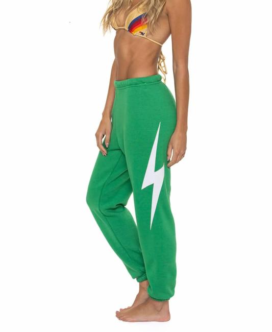 Women's Bolt Stitch Sweatpants - Kelly Green/White