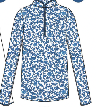 Carey Quarter Zip - Porcelain Floral