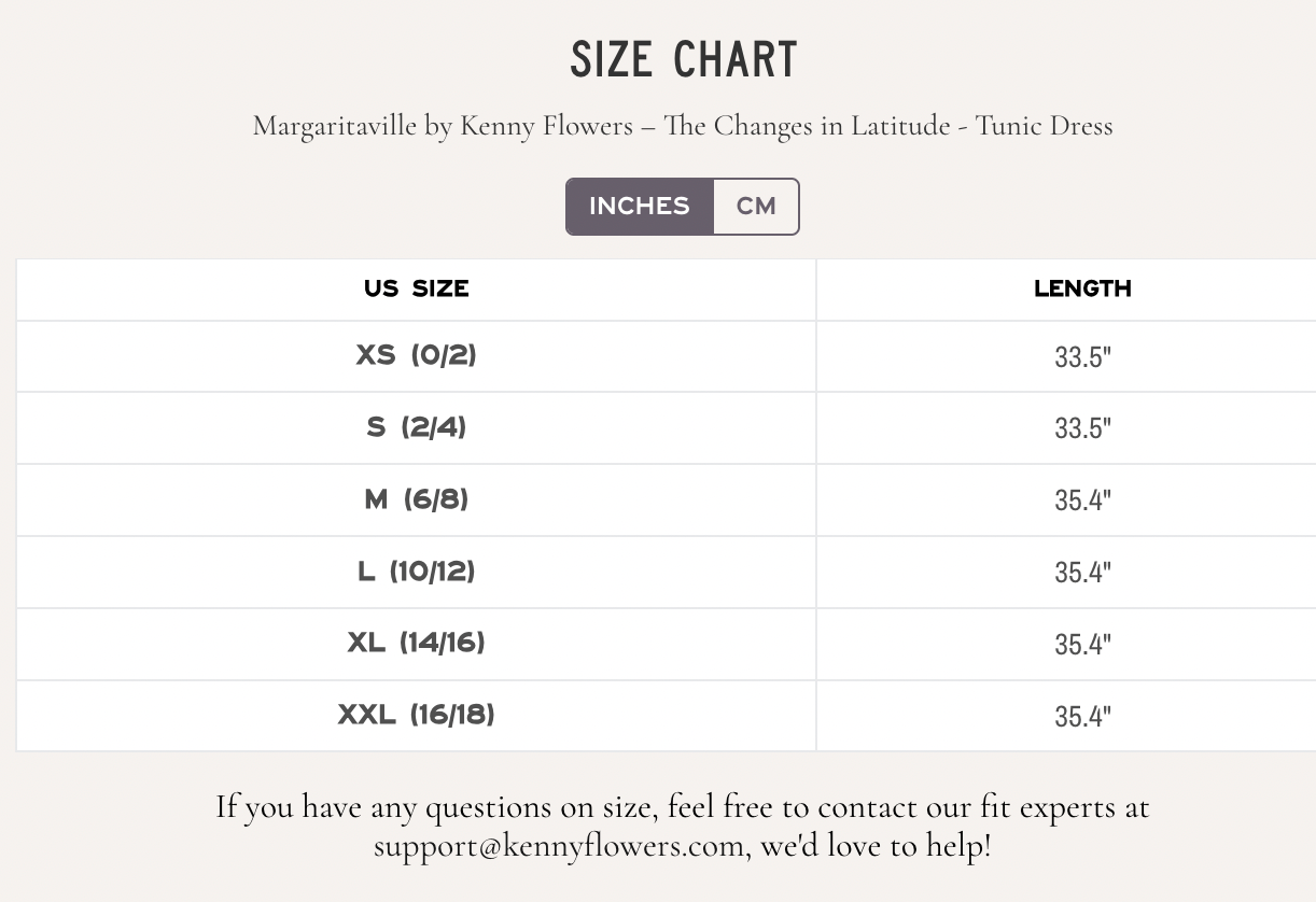 Margaritaville by Kenny Flowers – The Changes in Latitude Tunic Dress