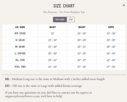The Positano Tie Front Bandeau Top