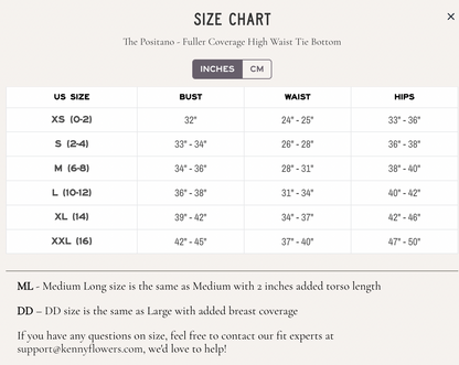 The Positano Fuller Coverage High Waist Tie Bottom