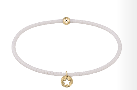 Hope Classic Bracelet - White - Star Small Gold Disc