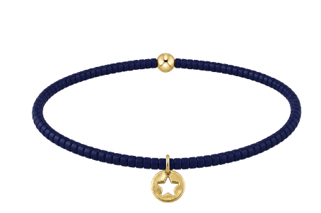 Hope Classic Bracelet - Navy - Star Small Gold Disc