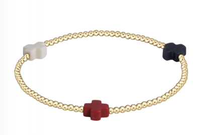 Signature Cross 2mm Gold Bracelet - Firecracker