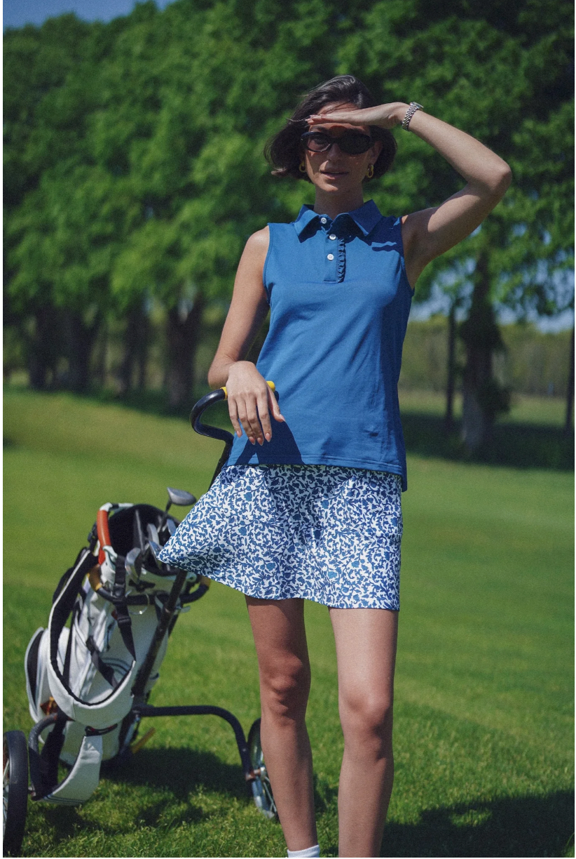 Alice Ruffle Polo - Porcelain