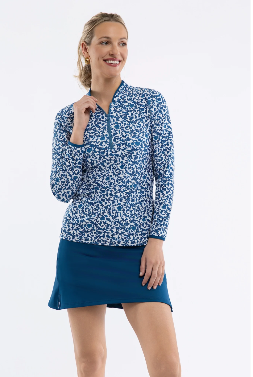 Carey Quarter Zip - Porcelain Floral