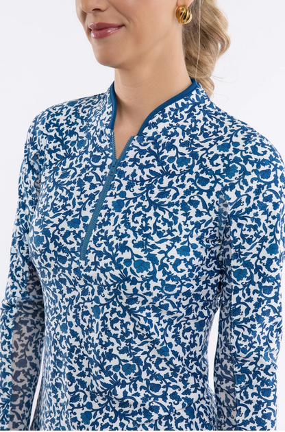 Carey Quarter Zip - Porcelain Floral
