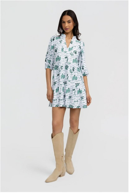 Tory Dress - Michigan State Toile