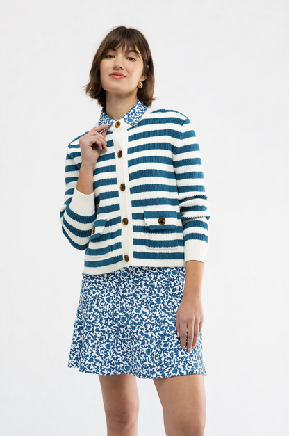 Laurel Sweater - Porcelain/Cream Stripe